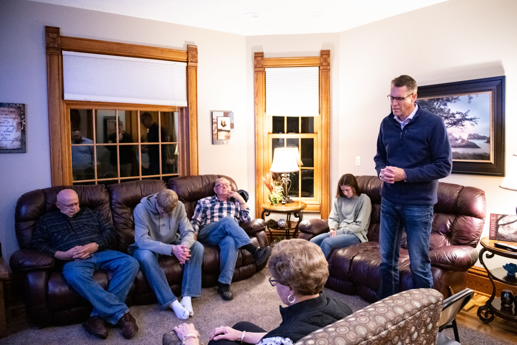 Sen. Randy Feenstra watches election results